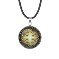 Кулон, нержавеющая сталь, со шнурком, Крест Трилистниковый C1006062
