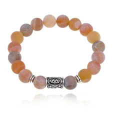 Браслет с руной Беркана и нат. камнем Африканский агат BSRM-21-04
