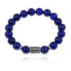 Браслет с руной Беркана и нат.камнем Лазурит BSRM-21-10
