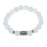Браслет с руной Беркана и синт.камнем Лунный камень BSRM-21-11