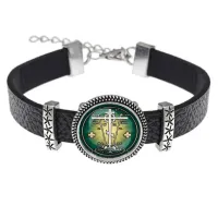 Кожаный браслет, Крест Голгофа C1007011