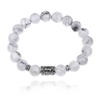 Браслет с руной Эйваз и нат.камнем Кахолонг BSRM-22-07
