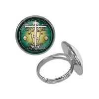 Кольцо металлическое, цвет серебро, Крест Голгофа C1007015