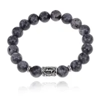 Браслет с руной Эйваз и нат. камнем Лабрадор BSRM-22-08