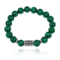 Браслет с руной Эйваз и синтетическим камнем Малахит BSRM-22-12