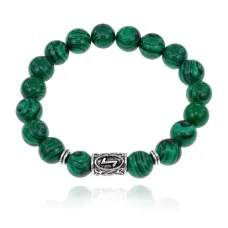 Браслет с руной Эйваз и синтетическим камнем Малахит BSRM-22-12