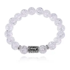 Браслет с руной Эйваз и синт.камнем Сахарный кварц BSRM-22-16