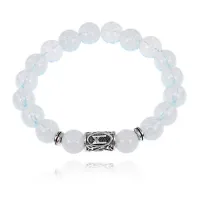 Браслет с руной Манназ и синт.камнем Лунный камень BSRM-23-11