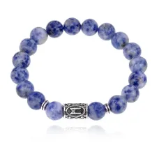 Браслет с руной Манназ и нат.камнем Содалит BSRM-23-18