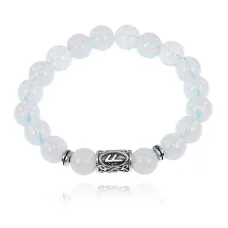 Браслет с руной Ансуз и синт.камнем Лунный камень BSRM-24-11