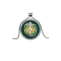 Кулон, цвет серебро, с цепочкой, Крест Голгофа C1007026