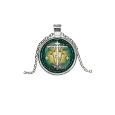 Кулон, цвет серебро, с цепочкой, Крест Голгофа C1007026