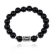 Браслет с руной Ансуз и нат. камнем Черный агат BSRM-24-23