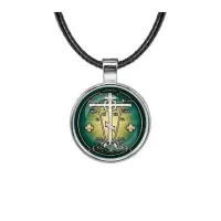 Кулон, цвет серебро, со шнурком, Крест Голгофа C1007027