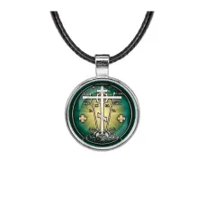 Кулон, цвет серебро, со шнурком, Крест Голгофа C1007027