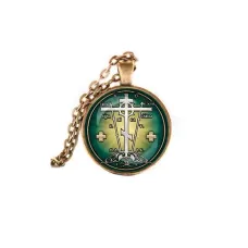 Кулон, цвет бронза, с цепочкой, Крест Голгофа C1007028