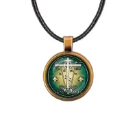 Кулон, цвет бронза, со шнурком, Крест Голгофа C1007029