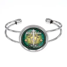 Браслет металлический, цвет серебро, Крест Голгофа C1007034