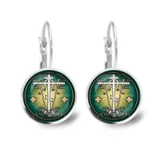 Серьги металлические, Крест Голгофа C1007038