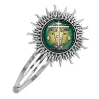 Заколка металлическая, цвет серебро, Крест Голгофа C1007045