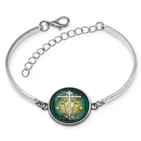 Браслет металлический, цвет серебро, Крест Голгофа C1007046