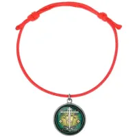 Браслет из красного шнура, Крест Голгофа C1007052