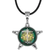 Звезда-кулон, металл, Крест Голгофа C1007064