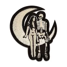 Нашивка Скелет и девушка на луне, 60х75мм NS036