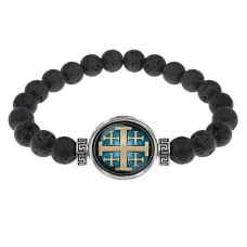 Браслет из лавы, Крест Иерусалимский C1008003