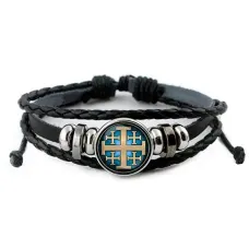 Кожаный браслет, Крест Иерусалимский C1008012