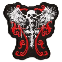 Нашивка Череп с крыльями, 130х120мм NS039