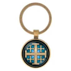 Круглый брелок, цвет бронза, Крест Иерусалимский C1008017