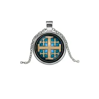 Кулон, цвет серебро, с цепочкой, Крест Иерусалимский C1008026