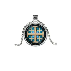 Кулон, цвет серебро, с цепочкой, Крест Иерусалимский C1008026