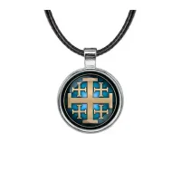 Кулон, цвет серебро, со шнурком, Крест Иерусалимский C1008027