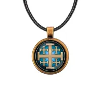 Кулон, цвет бронза, со шнурком, Крест Иерусалимский C1008029