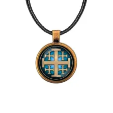 Кулон, цвет бронза, со шнурком, Крест Иерусалимский C1008029