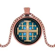 Кулон, цвет медь, с цепочкой, Крест Иерусалимский C1008030
