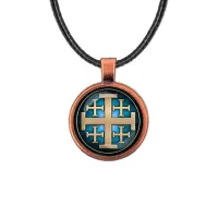 Кулон, цвет медь, со шнурком, Крест Иерусалимский C1008031