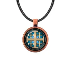 Кулон, цвет медь, со шнурком, Крест Иерусалимский C1008031
