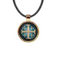 Кулон, цвет золото, со шнурком, Крест Иерусалимский C1008033