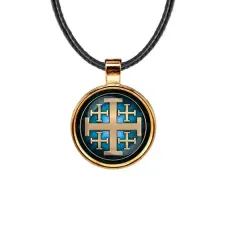 Кулон, цвет золото, со шнурком, Крест Иерусалимский C1008033
