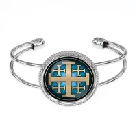 Браслет металлический, цвет серебро, Крест Иерусалимский C1008034