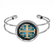Браслет металлический, цвет серебро, Крест Иерусалимский C1008034