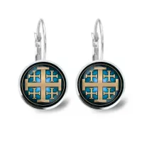 Серьги металлические, Крест Иерусалимский C1008038