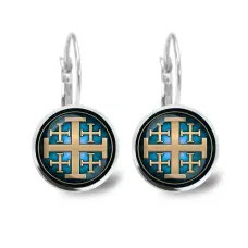 Серьги металлические, Крест Иерусалимский C1008038