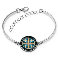 Браслет металлический, цвет серебро, Крест Иерусалимский C1008046
