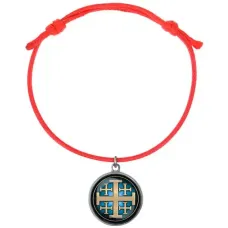 Браслет из красного шнура, Крест Иерусалимский C1008052