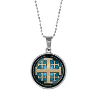 Кулон, цвет серебро, с цепочкой, Крест Иерусалимский C1008053