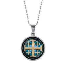 Кулон, цвет серебро, с цепочкой, Крест Иерусалимский C1008053